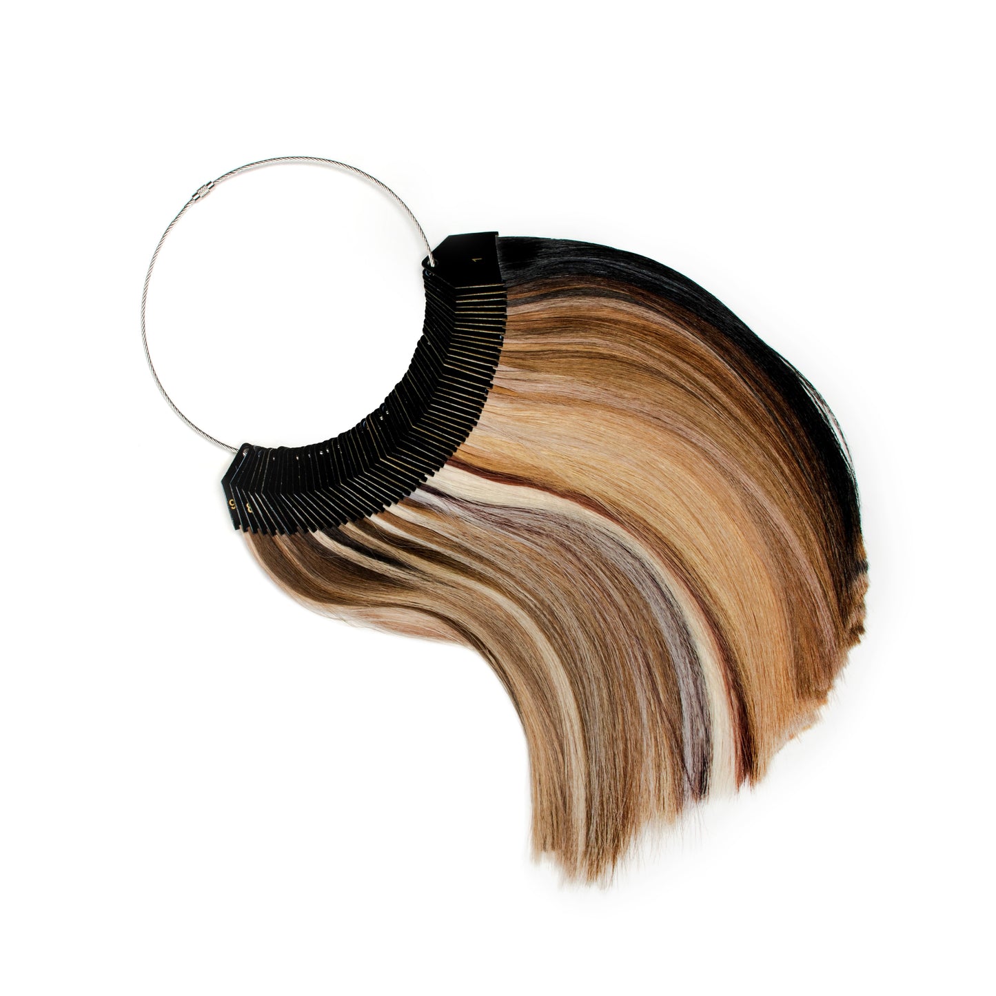 The Hair Junky color ring showcases 58 beautiful natural hues suitable for all hair types