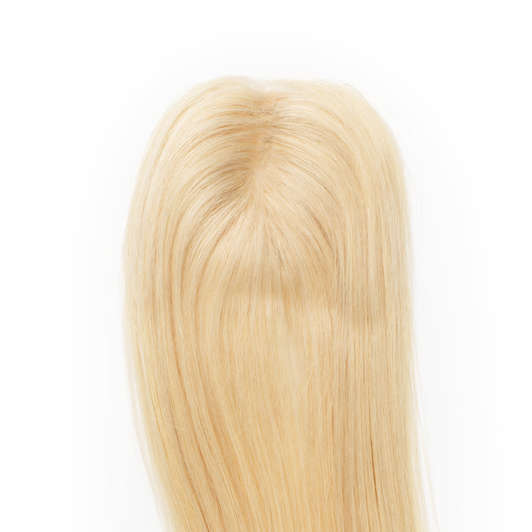 Top of the Bangin' 3x2" Hair Topper shows the part and coverage offered by the hair piece