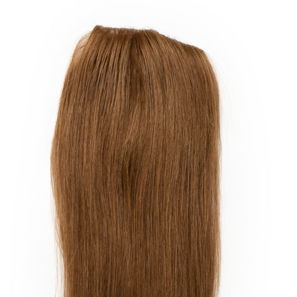 A Side by Side view of the Poppin' 5x4" Topper showing the placement and coverage offered by the hair piece